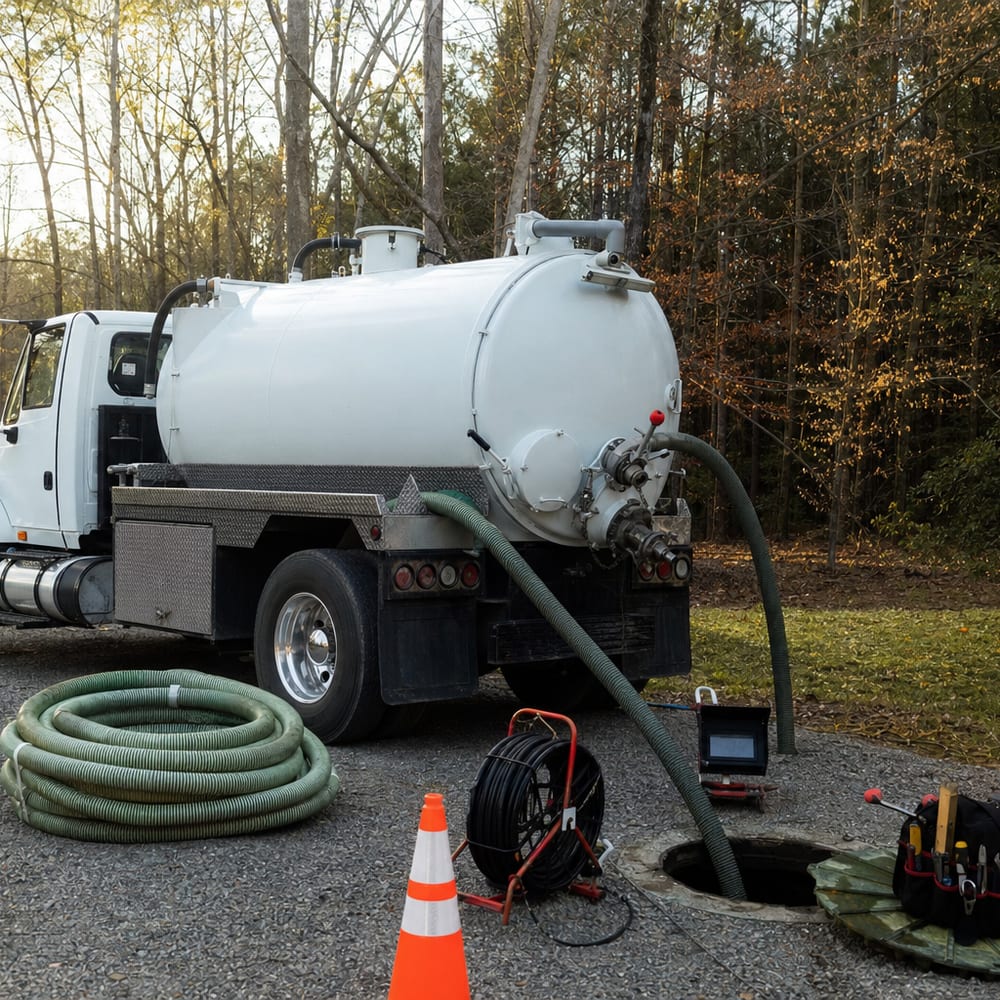 First Broad Septic Service service equipment near Shelby, NC